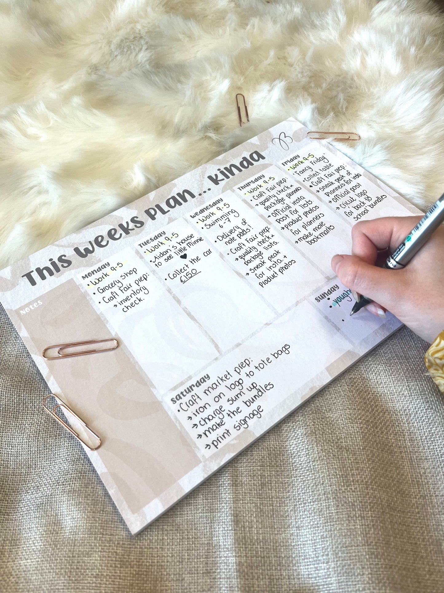This Weeks Plan…Kinda! Planner Pad