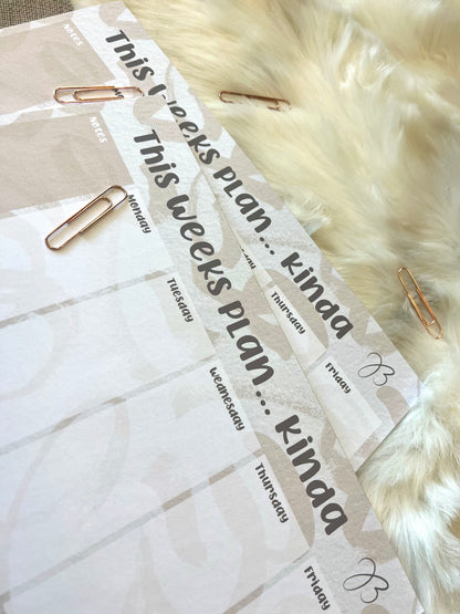 This Weeks Plan…Kinda! Planner Pad